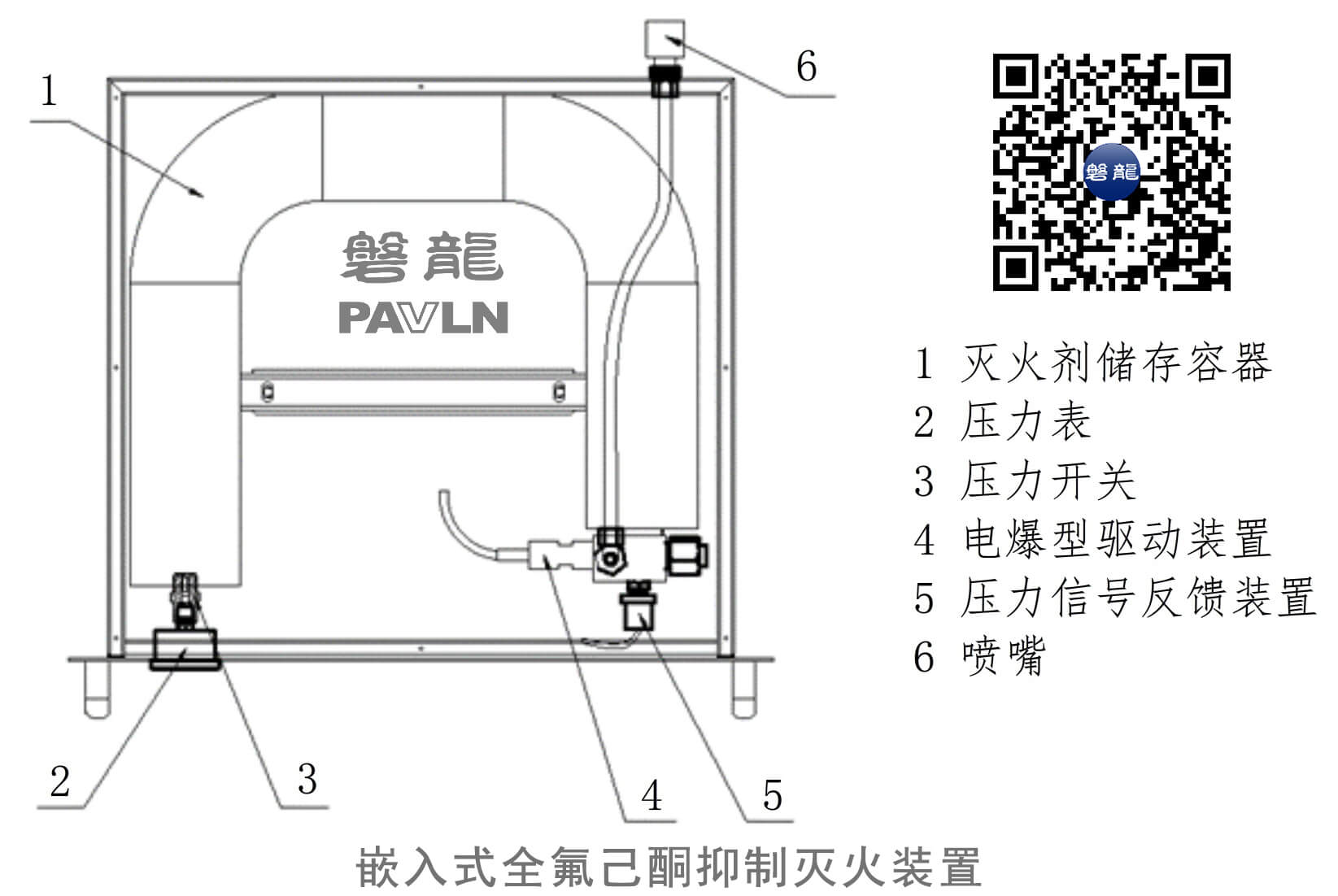嵌入式全氟己酮抑制灭火装置