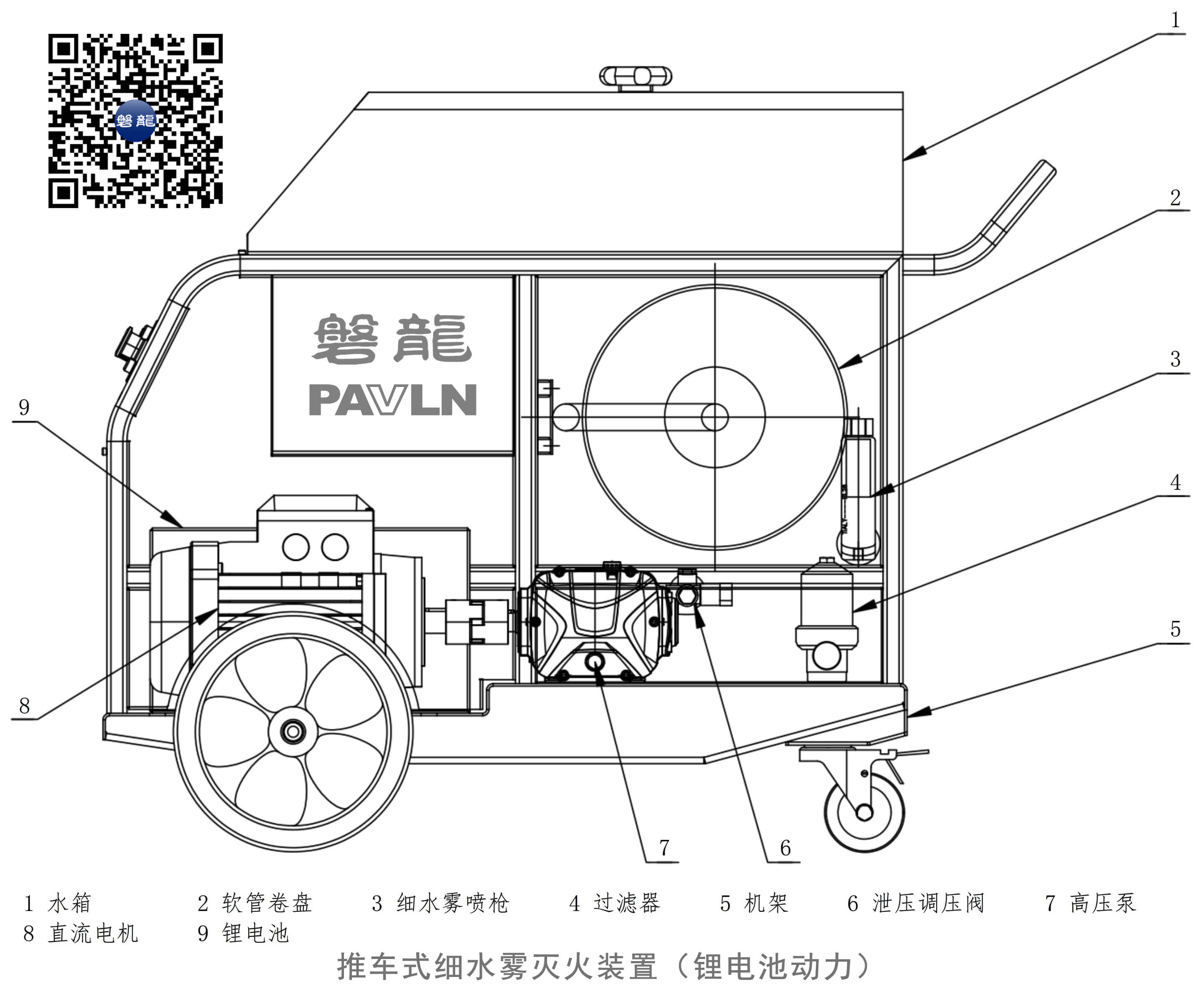 推车式细水雾灭火装置（锂电池动力）